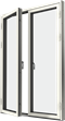 Altanpardörr med originalbåge, trä/alu, utsida