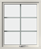Vridfönster med aluminiumbeklädnad, Insida, Stängt