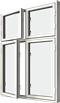 Sidhängt fönster trä/alu 4-luft, kombi höjdled, utsida